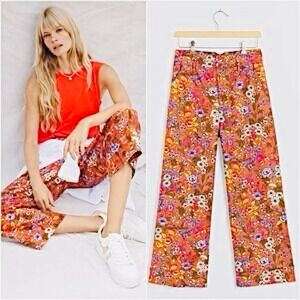 Maeve by Anthropologie Flower Power Wide Leg Pants